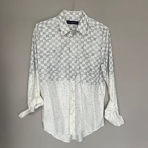AUTHENTIC Louis Vuitton Damier Spread Long-Sleeved Shirt Men’s Button Down